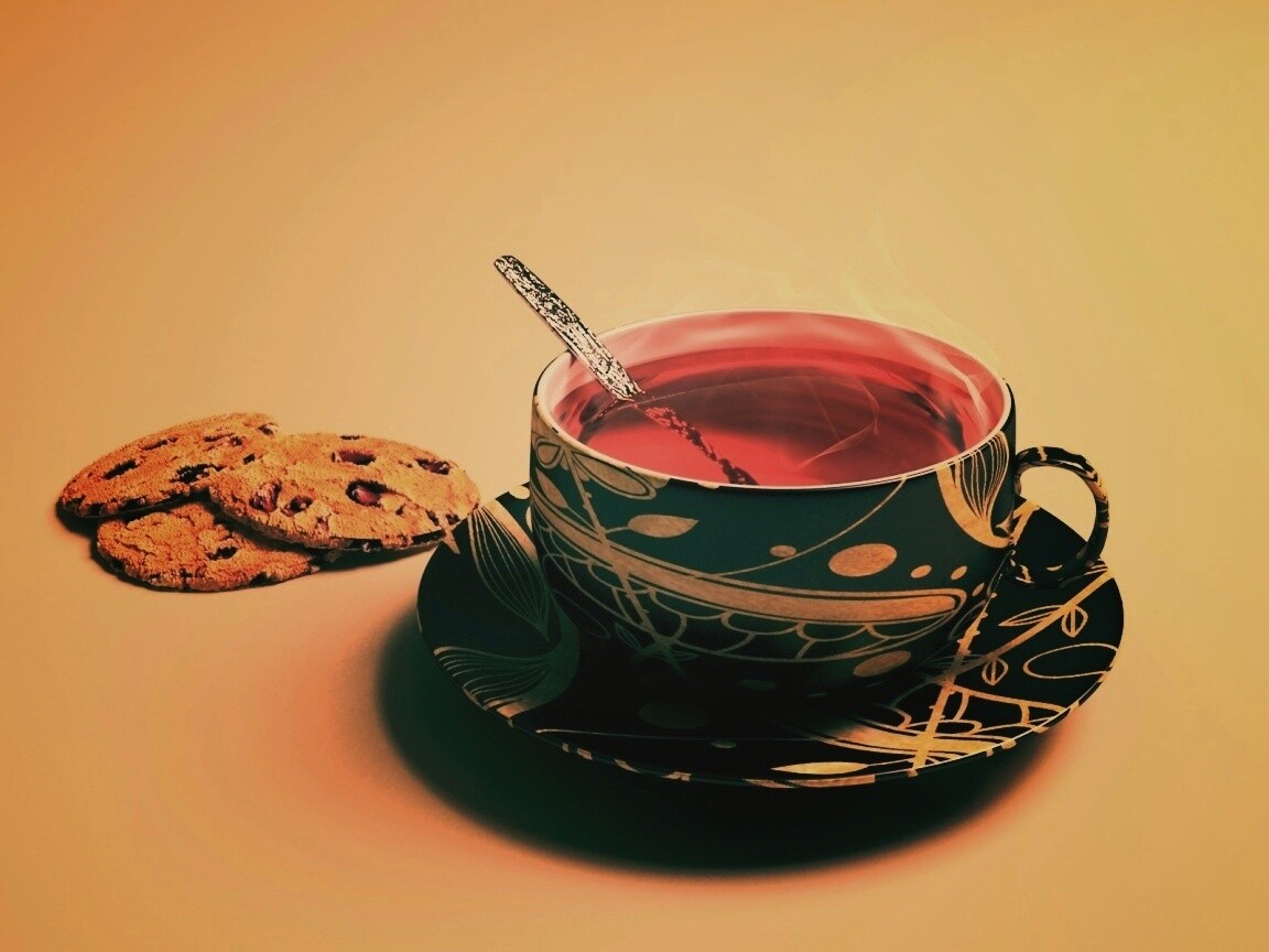 Чаек с печеньками обои