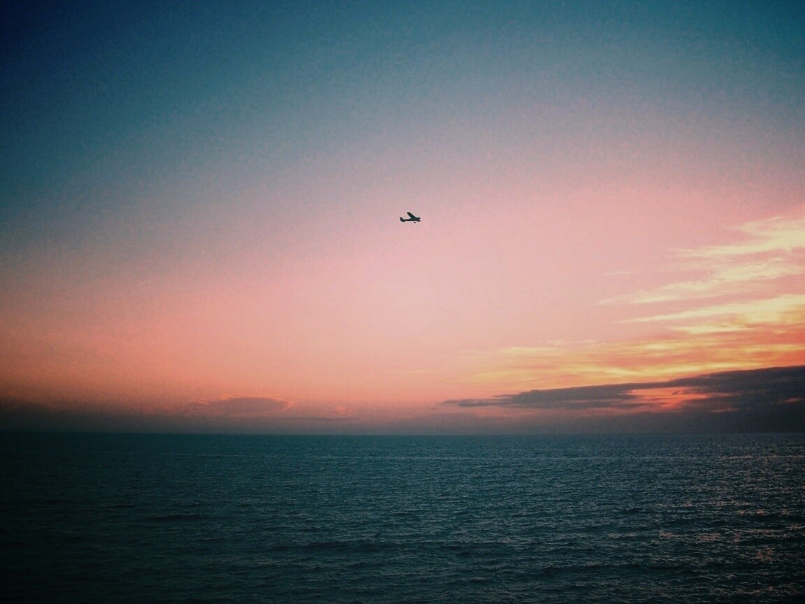 Паращий над морем обои