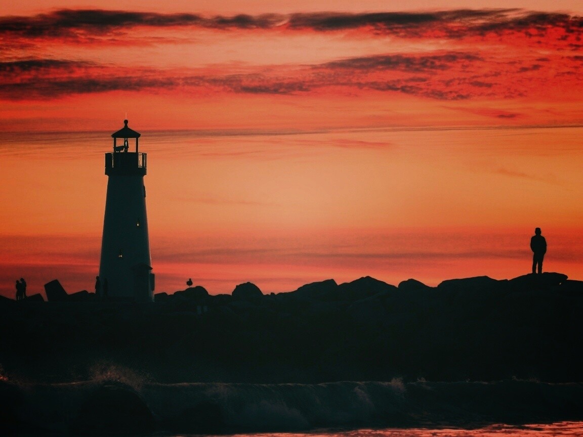 Вечерний маяк обои