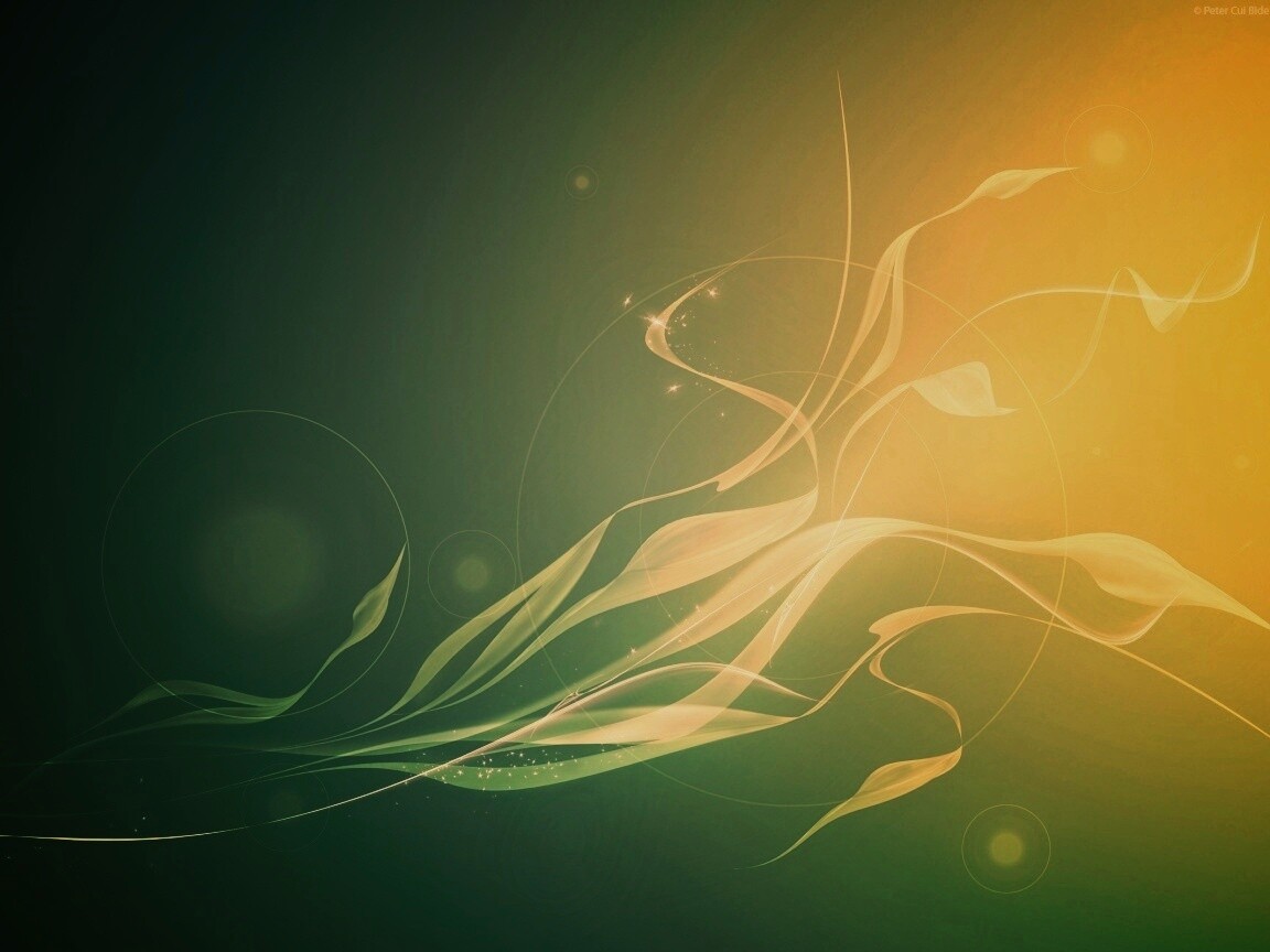 Зеленые абстрактные лепестки обои