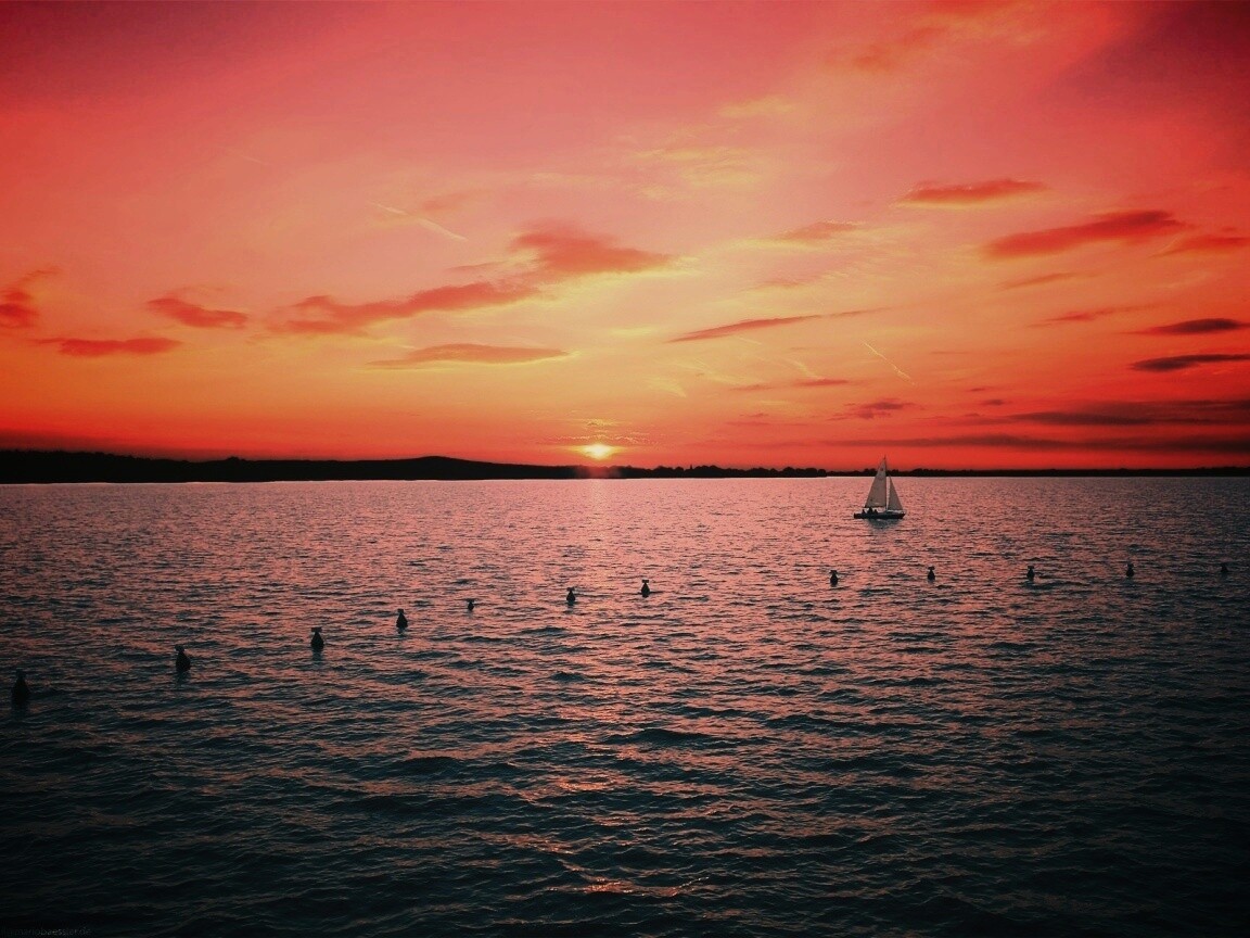 Морской закат обои