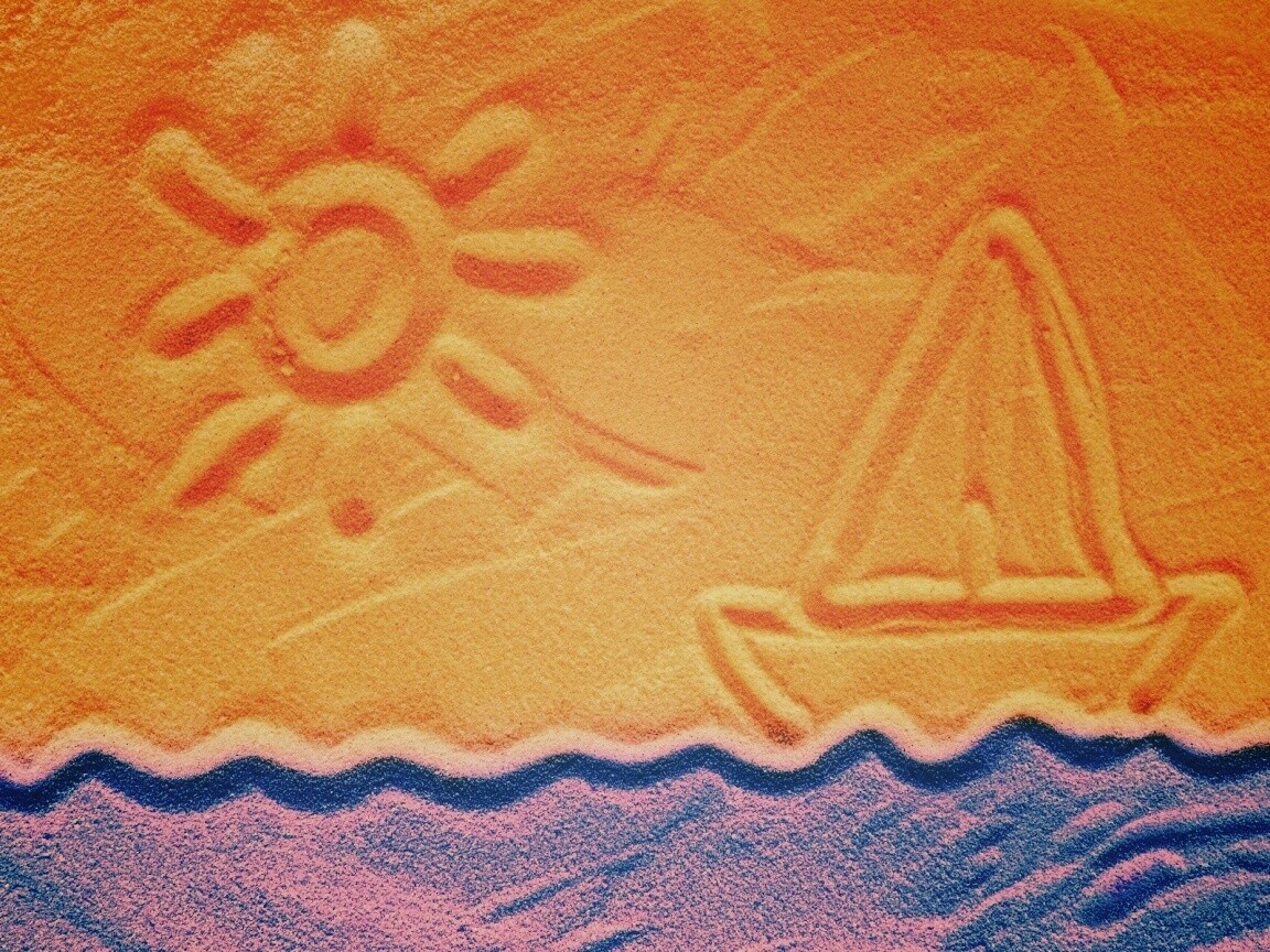 Рисунки на песке обои