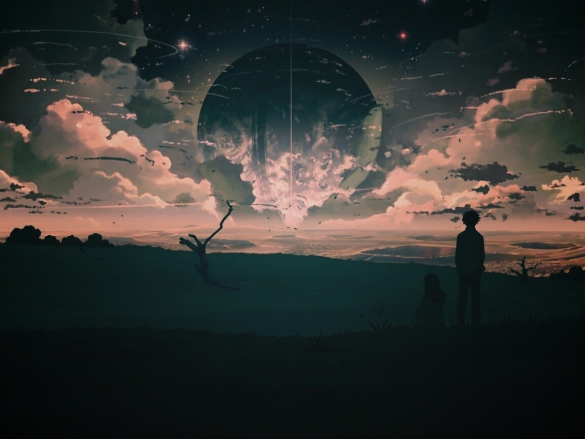 Кадр из творения Макото Синкая обои