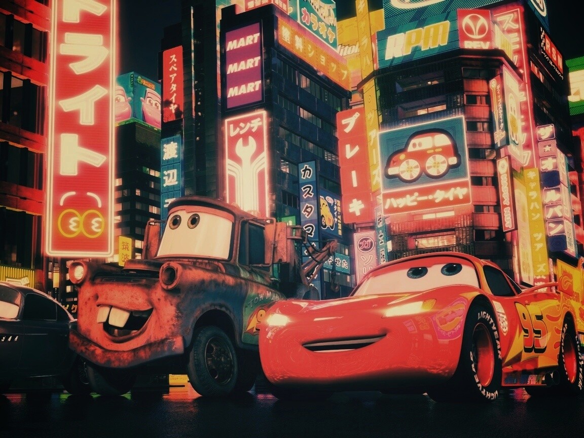 Тачки в большом городе обои