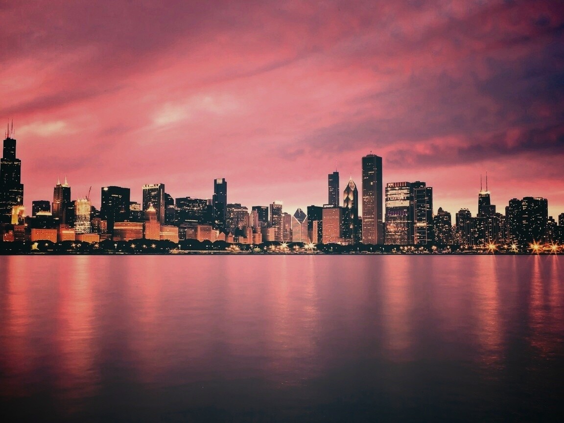 Чикаго с воды обои