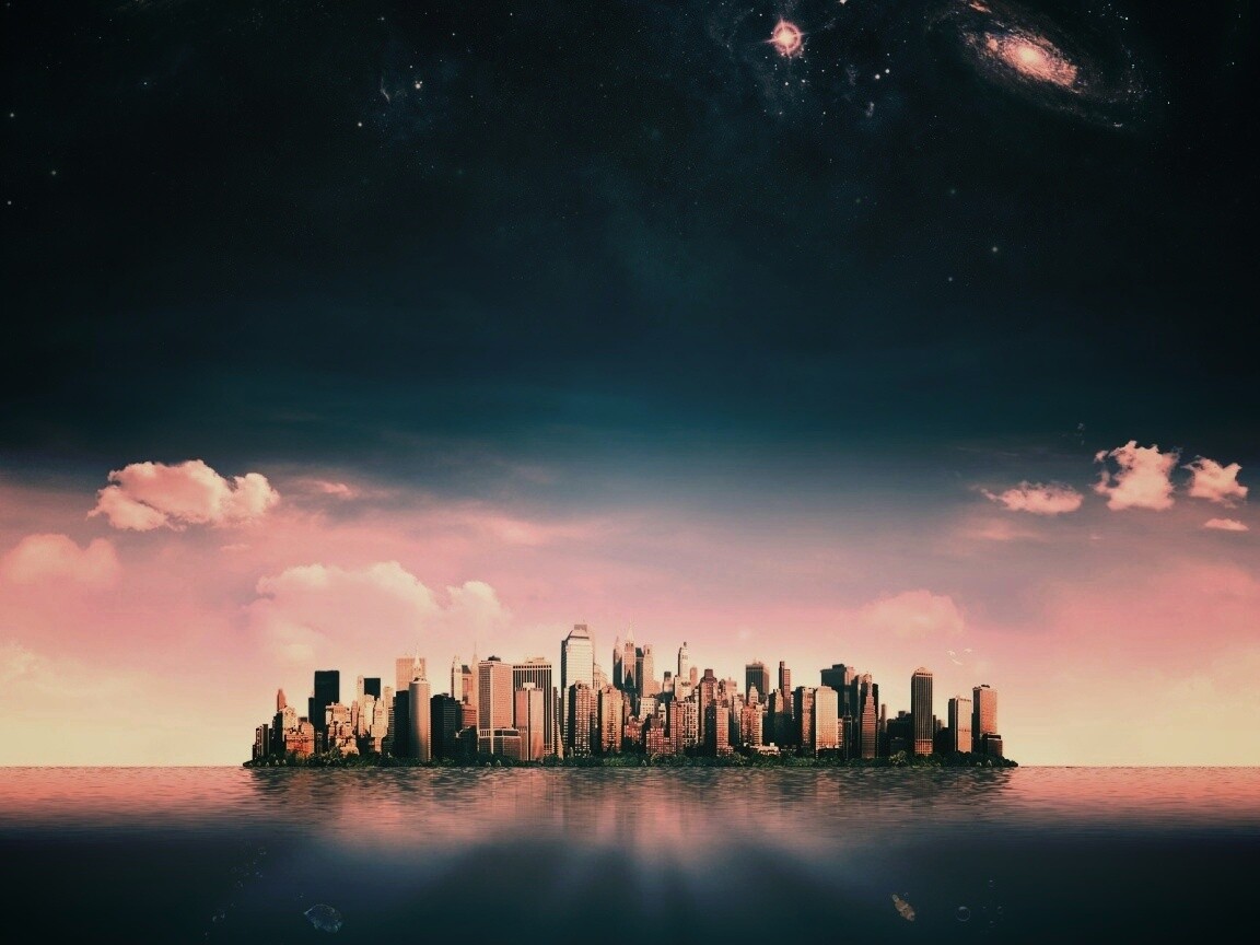 Город на острове обои