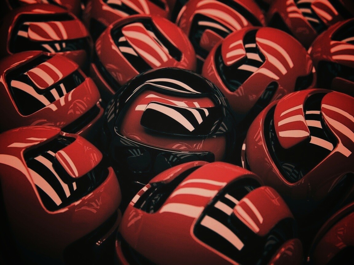 Красные объемные шарики обои