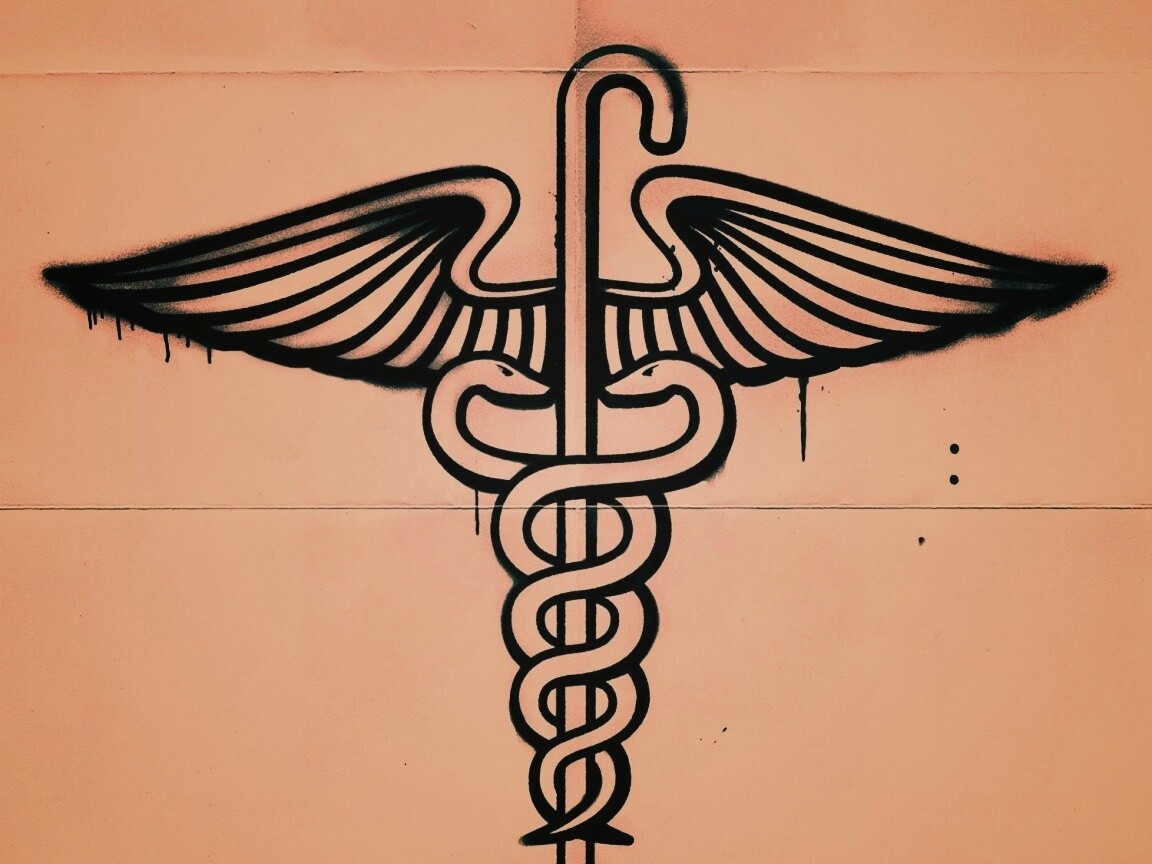 Змеи на трости — граффити обои