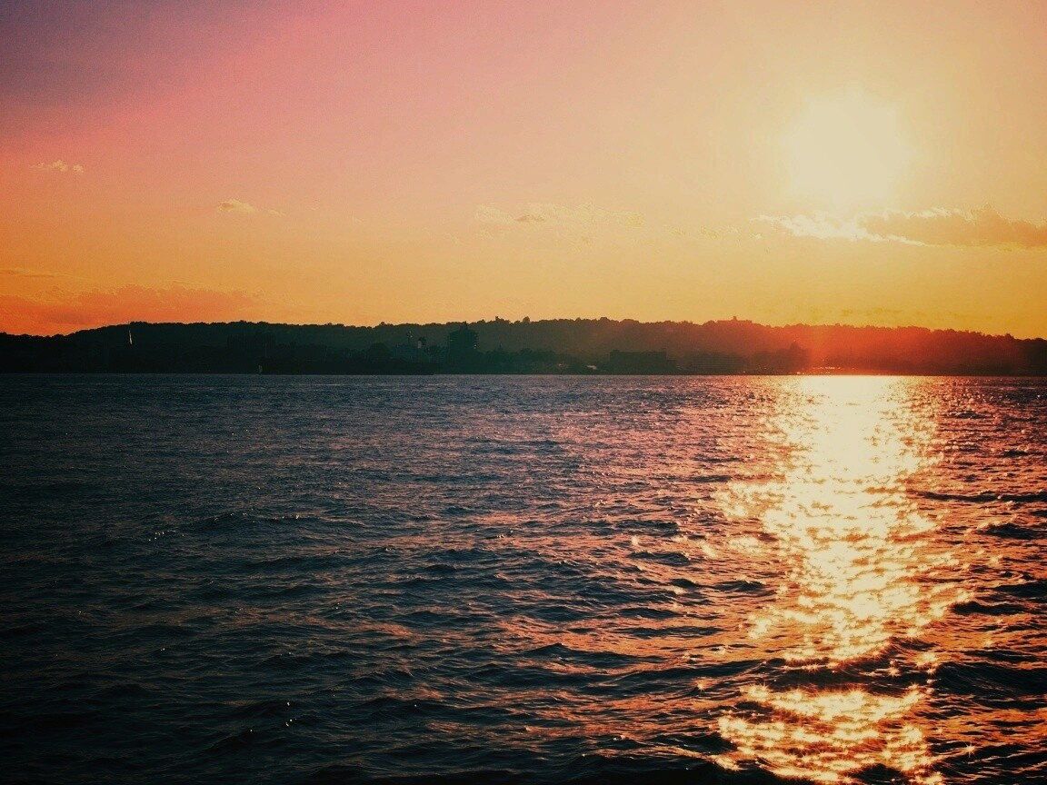 Красивое закатное озеро обои