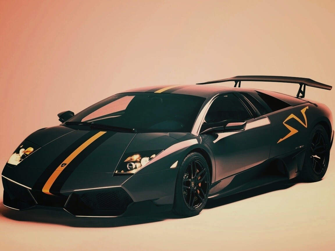 Черная Ламборджини обои