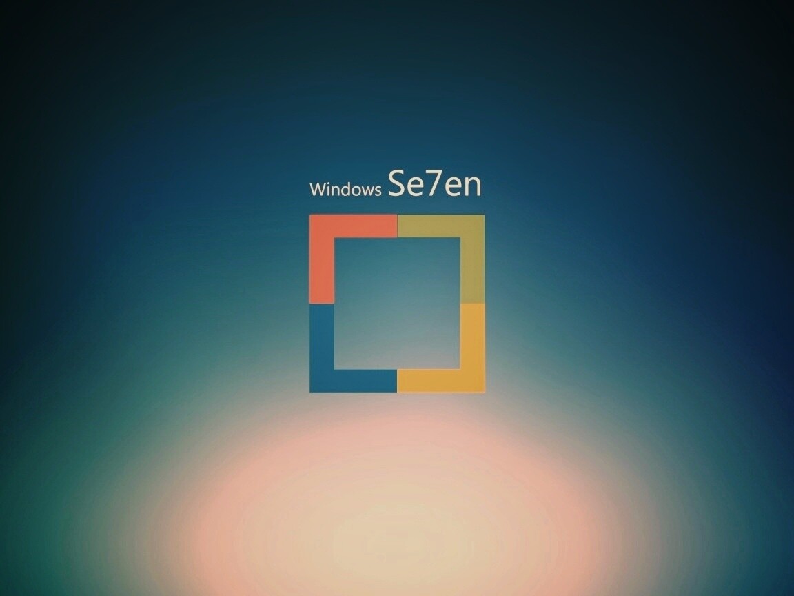 Квадратное лого Windows Seven обои