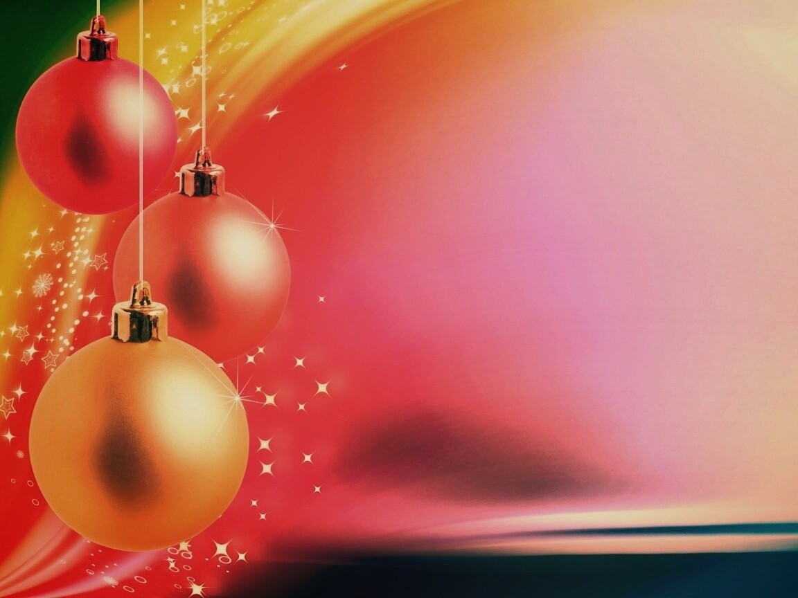 Яркие новогодние игрушки обои