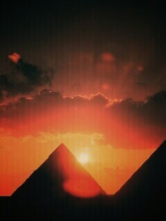 Египетские пирамиды на закате обои