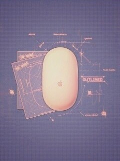 Чертеж яблочной мышки обои