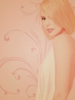 Нарисованная блондинка обои