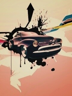 Абстракция с ретро авто обои