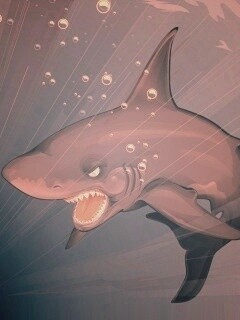 Нарисованная акула обои
