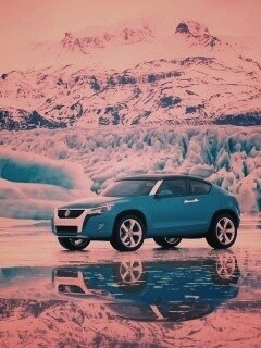 Внедорожник Фольксваген на льду обои