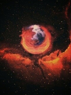 Firefox в космосе обои