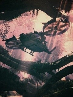 Вертолет в инопланетных джунглях обои