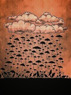 Дождь из зонтиков обои