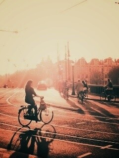 Утро в европейском городе обои