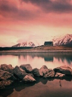 Домик на озере обои