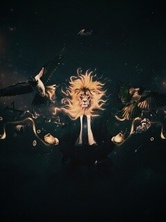 Мужчина с головой льва обои