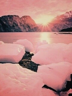 Зимнее горное озеро обои