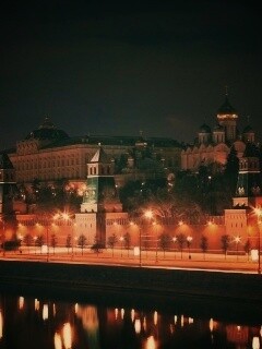 Ночной Кремль обои