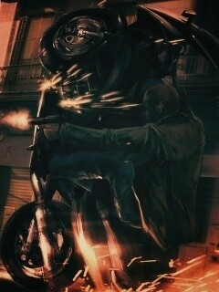 Негр на мотоцикле обои