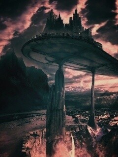 Город на вершине скал обои