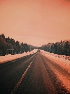 Дальняя дорога зимой обои