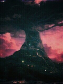 Дерево-город обои