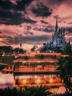 Диснеёленд вечером обои