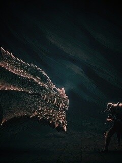 Дракон и воин обои