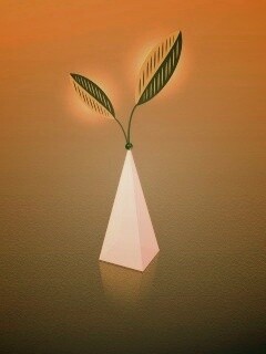 Пирамида и листик обои