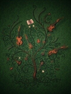 Музыкальное дерево обои