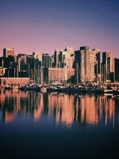 Город у воды обои