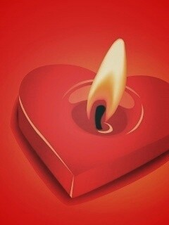 Свеча для Дня всех влюбленных обои