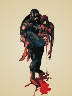 Капитан Америка и раненный Человек-паук обои