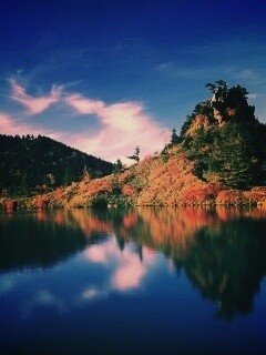 Берег озера в Японии обои