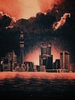 Гроза над городом обои