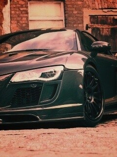 Черная Audi R8 обои