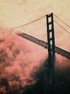 Мост Золотые ворота утопает в тумане обои