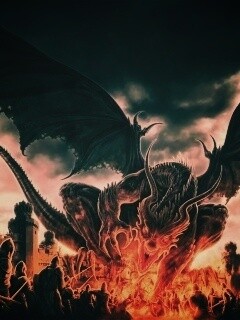 Дракон нападает на замок обои