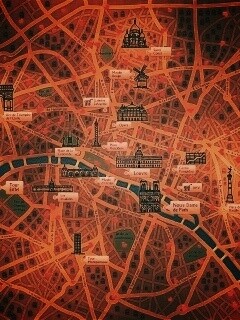 Карта Парижа обои