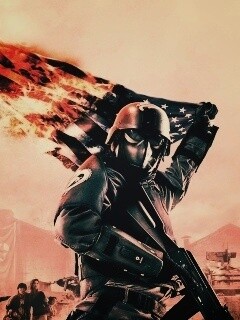 Солдат сжигает американский флаг обои