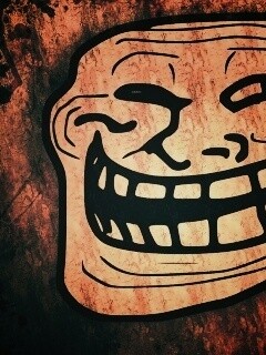 Trollface в стиле гранж обои