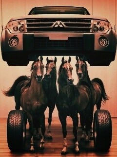 Лошадинные силы - принт Митсубиси обои